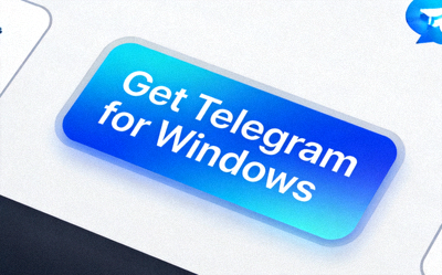 Telegram官方网站上Windows系统下载按钮特写