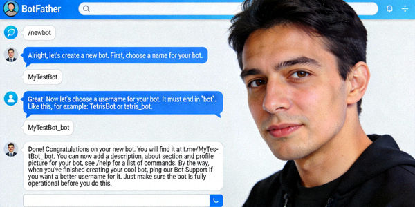Telegram机器人BotFather创建和管理机器人的对话界面截图