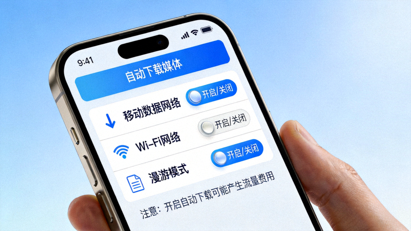 Telegram移动版设置菜单中的自动下载选项详细配置页面