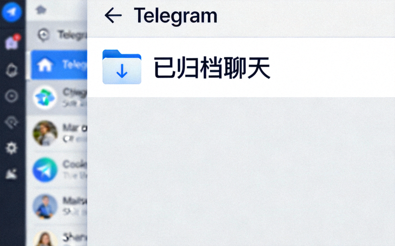 Telegram左侧聊天列表顶部显示已归档聊天文件夹的界面截图